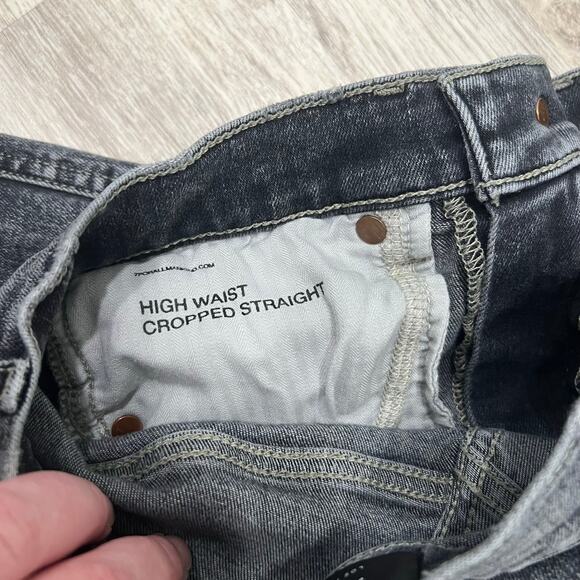 7 for All Mankind Distressed Black Wash Denim Jeans Ripped‎ Knee High Rise 26 - Picture 6 of 13